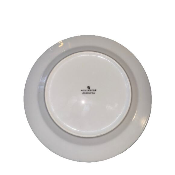 ROYAL NORFOLK Cardinal Christmas 10" Dinner Plate Ribbon Holly & Berries Cones - Picture 2 of 2